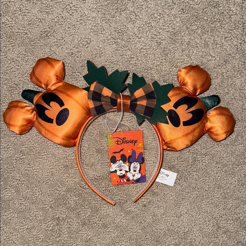 Disney Pumpkin Mickey Mouse Ears Headband - Orange